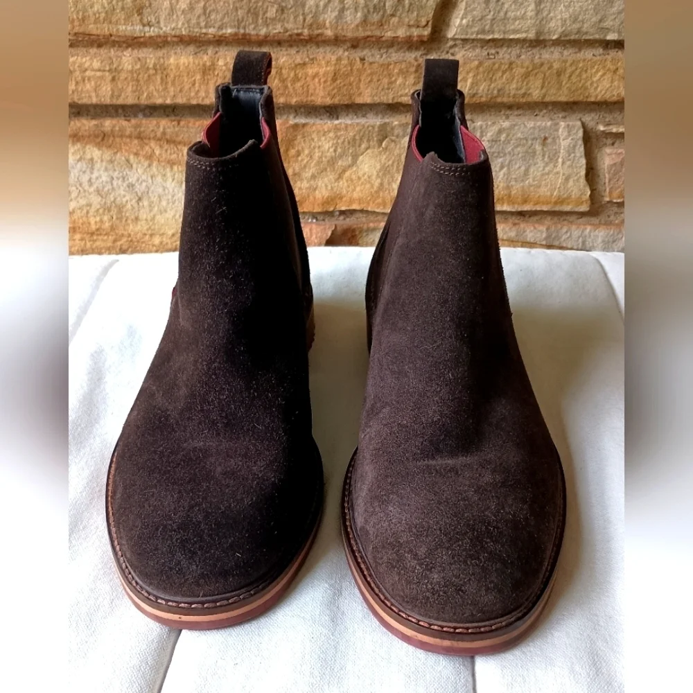Modern Fiction Men's Brown Suede Leather Chelsea Boots_10.5